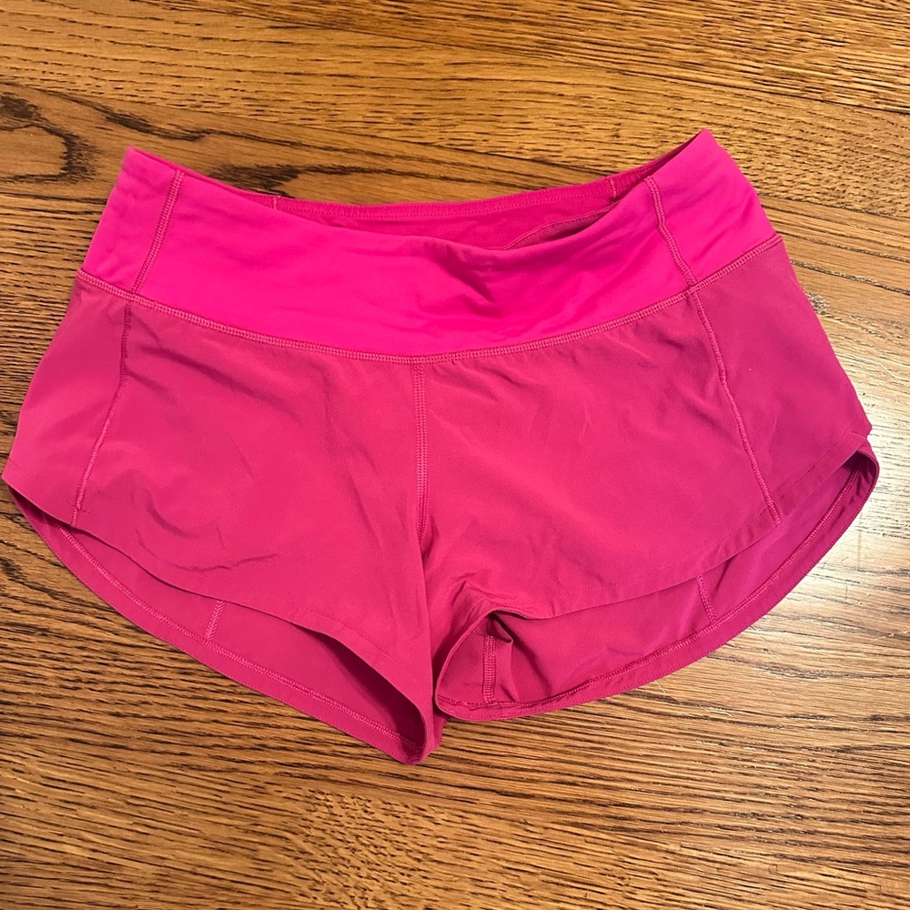 Lululemon magenta pink speed up shorts